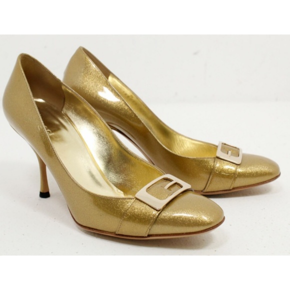 gucci gold glitter shoes